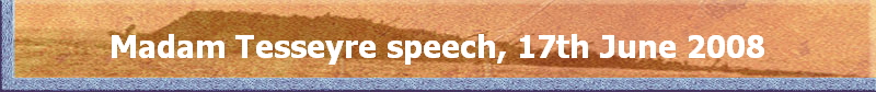 Madam Tesseyre speech, 17th June 2008