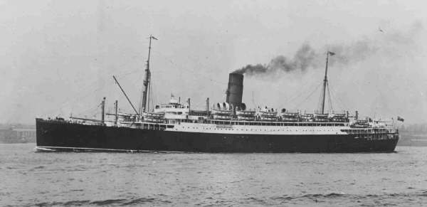 Lancastria departs from Liverpool in peacetime